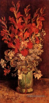 Vase aux glaïeuls et aux œillets Vincent van Gogh Peinture à l'huile